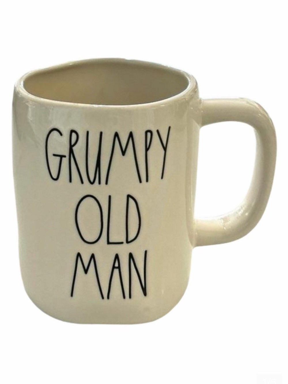 Rae Dunn Grumpy Old Man White Ceramic Mug Coffee Cup Magenta #202